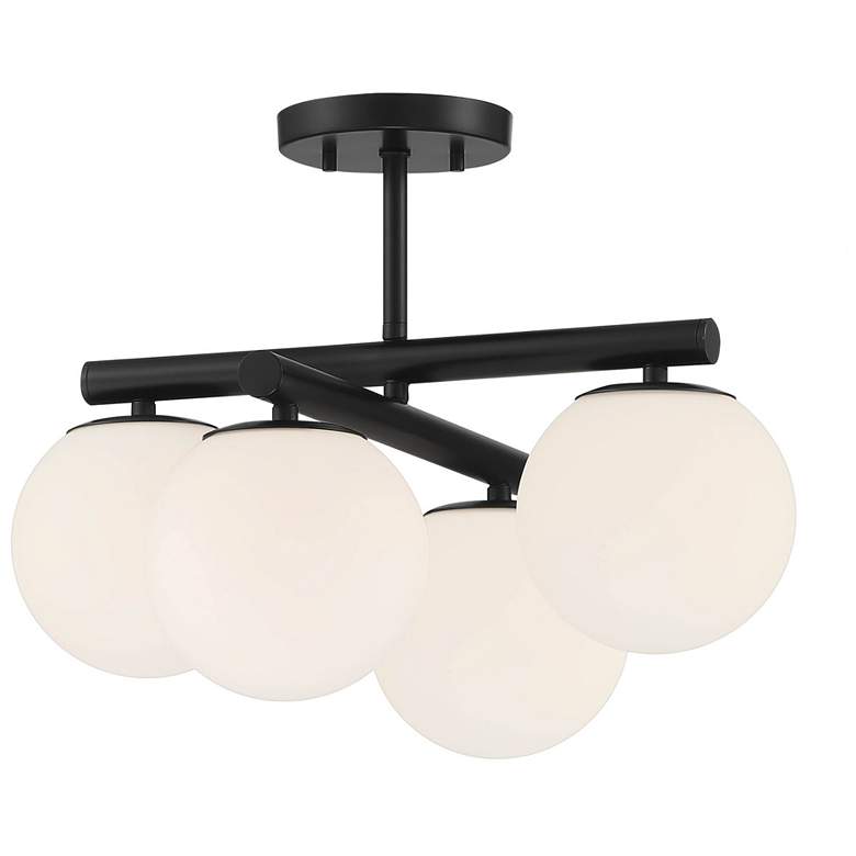 Image 1 Crown Heights 18" Wide 4-Light Matte Black Semi-Flush Mount Ceiling Li