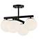 Crown Heights 18" Wide 4-Light Matte Black Semi-Flush Mount Ceiling Li