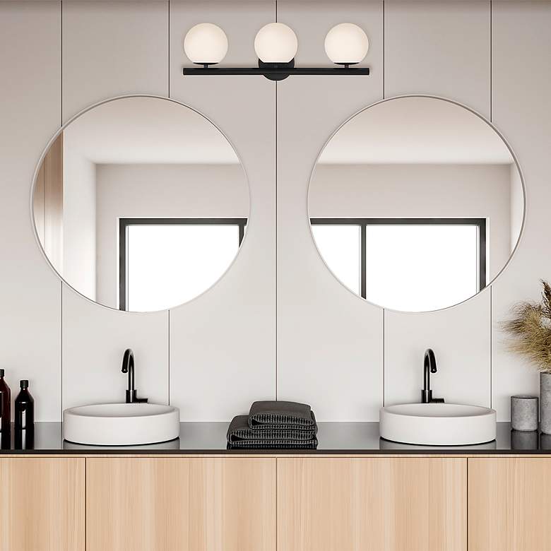 Image 5 Crown Heights 25" Wide Matte Black 3-Light Vanity Bath Light more views