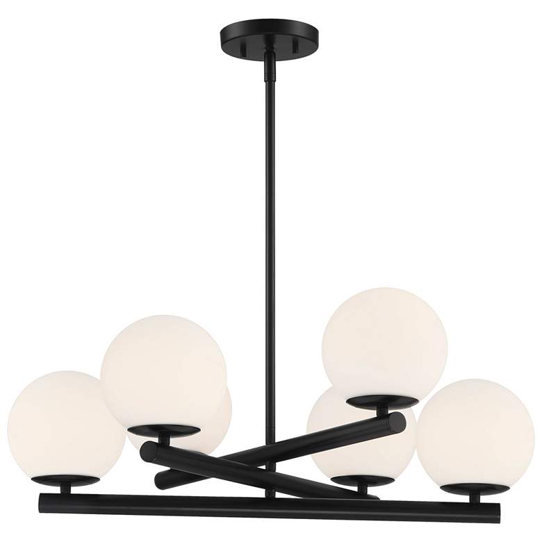 Image 2 Crown Heights 26" Wide Matte Black 6 Light Chandelier