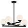 Crown Heights 26" Wide Matte Black 6 Light Chandelier