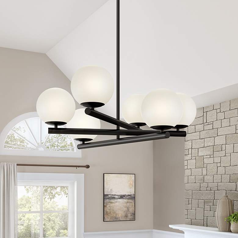 Image 1 Crown Heights 26" Wide Matte Black 6 Light Chandelier