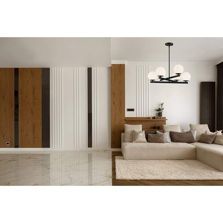 Image 4 Crown Heights 26" Wide Matte Black 6 Light Chandelier more views