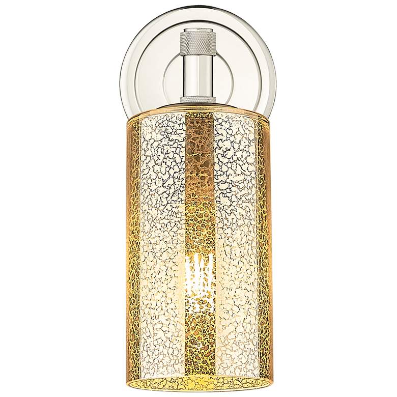 Image 1 Crown Point 10.5" High Polished Nickel Wall Sconce With Mercury Shade