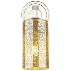 Crown Point 10.5" High Polished Nickel Wall Sconce With Mercury Shade