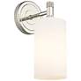 Crown Point 10.5" High Polished Nickel Sconce With Matte White Glass S