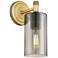 Crown Point 13.5" High Brushed Brass Sconce With Smoke Shade