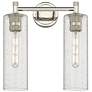 Crown Point 13.88" Wide 2 Light Polished Nickel Bath Light With Seedy 