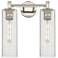 Crown Point 13.88" Wide 2 Light Polished Nickel Bath Light With Seedy 