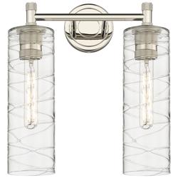 Crown Point 13.88"W 2 Light Polished Nickel Bath Light w/ Deco Swirl S