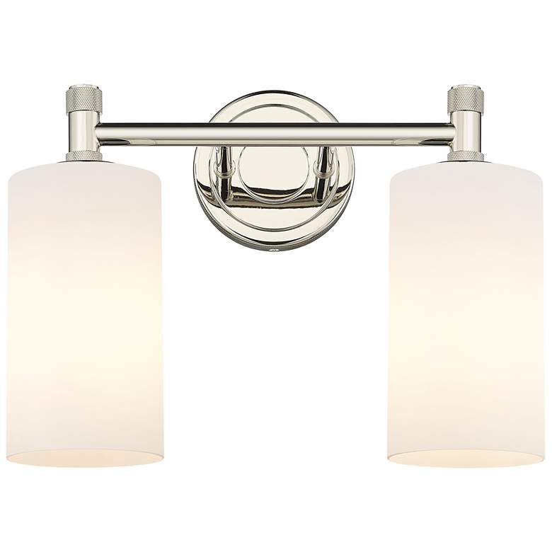 Image 1 Crown Point 13.88"W 2 Light Polished Nickel Bath Light w/ Matte White