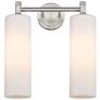 Crown Point 13.88"W 2 Light Satin Nickel Bath Light With Matte White S