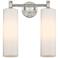 Crown Point 13.88"W 2 Light Satin Nickel Bath Light With Matte White S