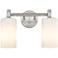 Crown Point 14" Wide 2 Light Satin Nickel Bath Light With White Shade