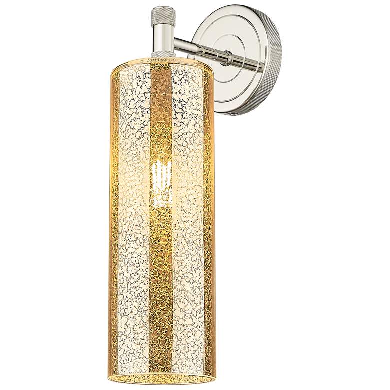 Image 1 Crown Point 15.5" High Polished Nickel Wall Sconce With Mercury Shade