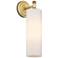 Crown Point 15.5" High Brushed Brass Sconce With Matte White Glass Sha