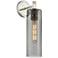 Crown Point 15.5" High Polished Nickel Sconce With Plated Smoke Glass