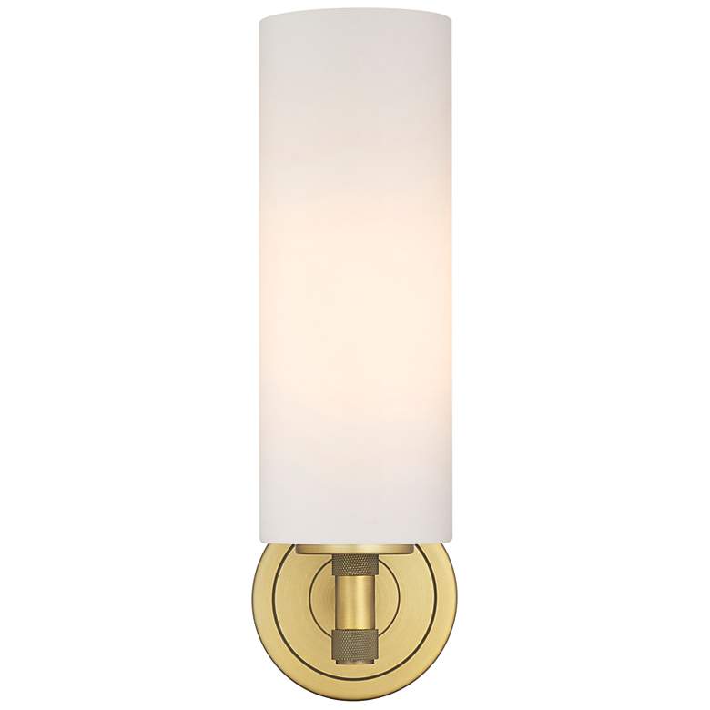 Image 3 Crown Point 15 1/2" High Brushed Brass Wall Sconce more views