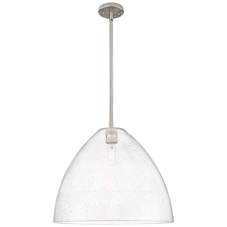 Image 1 Crown Point 16" Wide Satin Nickel Dome Pendant Light