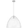 Crown Point 16"W Satin Nickel Pendant Light w/ Clear Shade