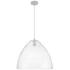 Crown Point 16"W Satin Nickel Pendant Light w/ Clear Shade