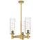 Crown Point 18"W 3 Light Brushed Brass Stemmed Pendant w/ Deco Swirl S
