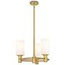 Crown Point 18"W 3 Light Brushed Brass Stemmed Pendant w/ Matte White