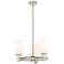 Crown Point 18"W 3 Light Polished Nickel Stemmed Pendant w/ White Shad