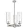 Crown Point 18"W 3 Light Satin Nickel Stem Hung Pendant With Clear Sha