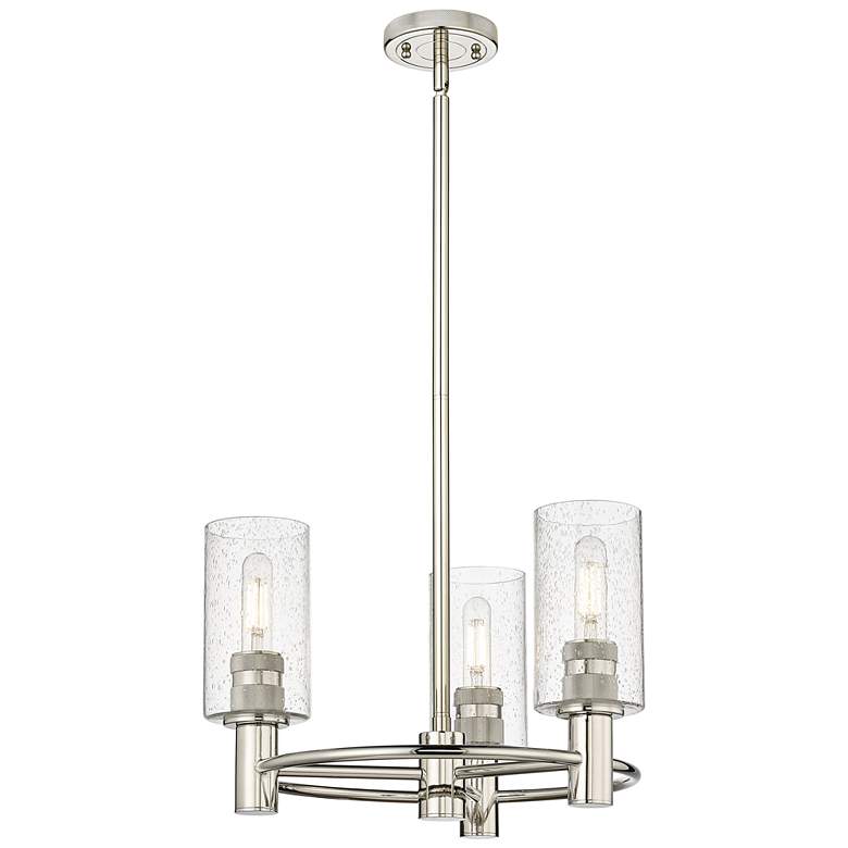 Image 1 Crown Point 18"W 3 Light Stem Hung Polished Nickel Pendant With Seedy