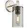 Crown Point 21.5" High Polished Nickel Sconce With Smoke Shade