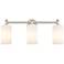 Crown Point 23.88"W 3 Light Polished Nickel Bath Light w/ Matte White