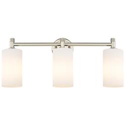Crown Point 23.88"W 3 Light Polished Nickel Bath Light w/ Matte White