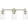 Crown Point 24" Wide 3 Light Polished Nickel Bath Light With Clear Sha
