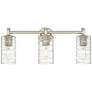Crown Point 24" Wide 3 Light Polished Nickel Bath Light With Swirl Sha