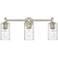 Crown Point 24" Wide 3 Light Polished Nickel Bath Light With Swirl Sha