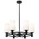 Crown Point 24"W 6 Light Black Stemmed Chandelier w/ White Shade