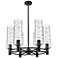 Crown Point 24"W 6 Light Matte Black Stemmed Chandelier w/ Deco Swirl