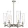 Crown Point 24"W 6 Light Polished Nickel Stemmed Chandelier w/ Clear S