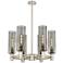 Crown Point 24"W 6 Light Satin Nickel Stemmed Chandelier w/ Smoke Shad