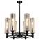 Crown Point 24"W 6 Light Black Stem Chandelier w/ 12" Mercury Shade