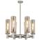 Crown Point 24"W 6 Light Nickel Stem Chandelier w/ 12" Mercury Shade