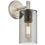 Crown Point 25.5" High Satin Nickel Sconce With Smoke Shade