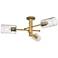 Crown Point 29.4" Wide 3 Light Brushed Brass Flush Mount with Swirl Sh