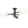 Crown Point 29.4" Wide 3 Light Matte Black Flush Mount with White Shad