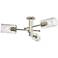 Crown Point 29.4" Wide 3 Light Polished Nickel Flush Mount with Seedy 