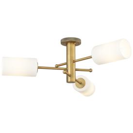 Crown Point 29 1/2" Wide Brushed Brass 3-Light Ceiling Light Crown Point 29 1/2" Wide Brushed Brass 3-Light Ceiling Light