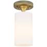 Crown Point 3.88" Wide Brushed Brass Flush Mount With Matte White Shad