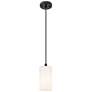 Crown Point 3.88" Wide Matte Black Cord Hung Pendant With Matte White 