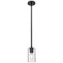 Crown Point 3.88" Wide Matte Black Stem Hung Pendant With Deco Swirl S